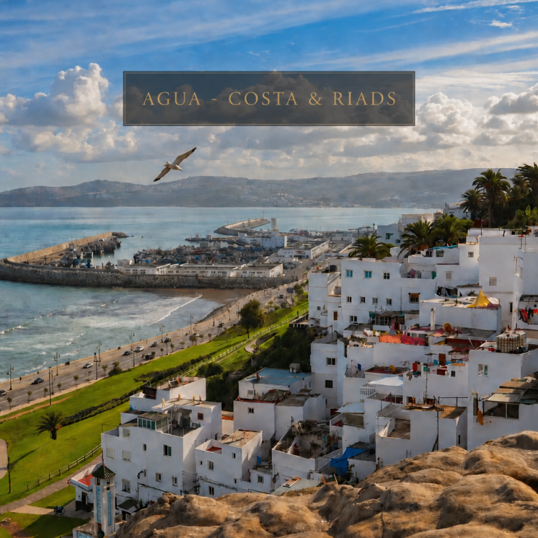 Costa atlántica y riad junto al mar en Marruecos